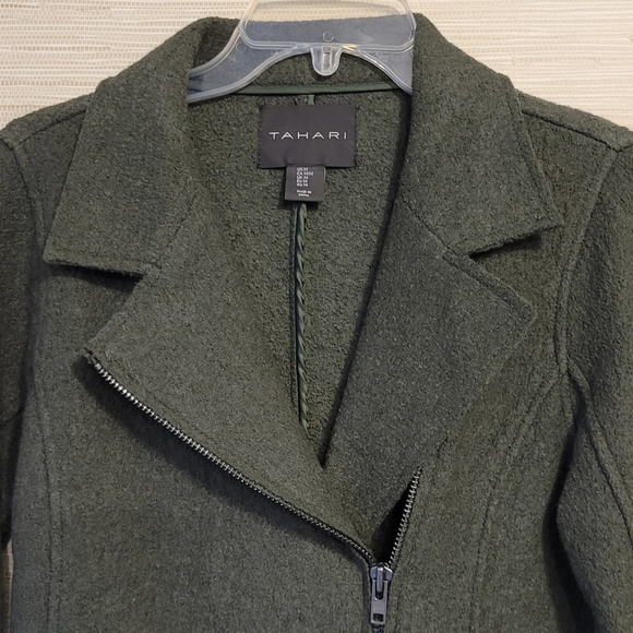 Tahari Women's Dark Green Wool Blend Jacket M - Picture 2 of 5